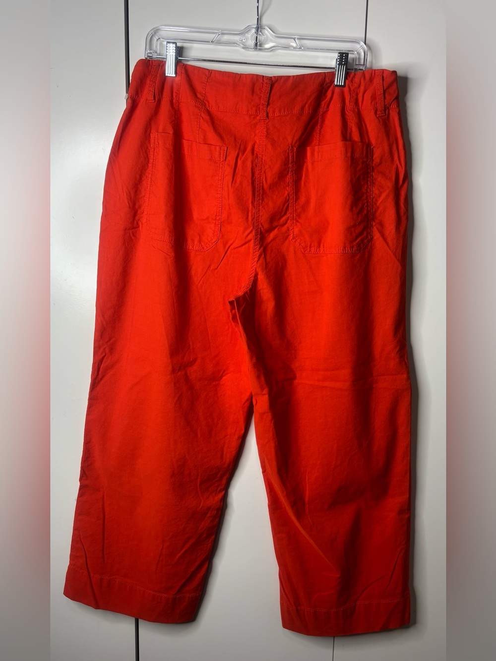 Nicole Miller Cropped Wide-Leg Pants in Rust Orange - Picture 8 of 9